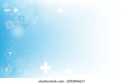 Modern vector medical blue background.healt and care wallpaper