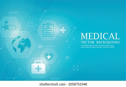Modern vector medical technology blue background