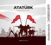 Modern vector atatürk memorial day