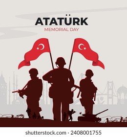 Modern vector atatürk memorial day