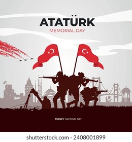 Modern vector atatürk memorial day