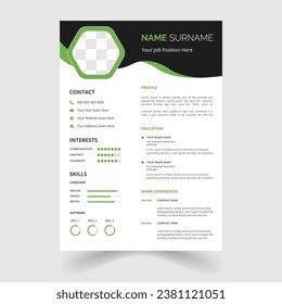 diseño moderno, vectorial y minimalista de plantilla profesional cv o currículum	