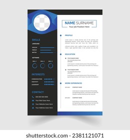 diseño moderno, vectorial y minimalista de plantilla profesional cv o currículum	
