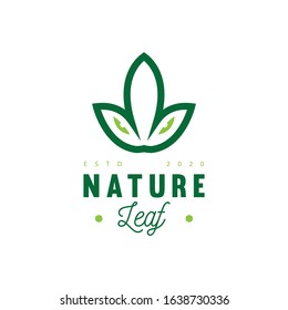modern vector nature leaf with simple shapes and eyes makes this design strong and elegant font combination.