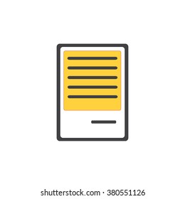 Modern vector notepad icon. Flat line design vector paper.Template stationery isolated symbol, emblem. The symbol, emblem  papers, data analysis financial research, strategy, accounting,  plan success