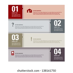 Modern Vector Numbered Banners. Graphic or Website Layout.
