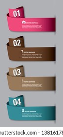 Modern Vector Numbered Banners. Graphic or Website Layout.