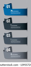 Modern Vector Numbered Banners. Graphic or Website Layout.