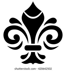 Modern vector ornament. Geometric pattern with royal lilies