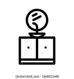 Modern vector outline icon of sink. Sink outline icon. Bathroom accessories icon. Bathroom furniture outline icons. Bathroom icons.