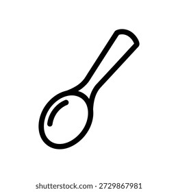 Vetor moderno ícone de contorno de uma colher versátil, um utensílio de cozinha indispensável representando refeições diárias, preparação de alimentos e prazer culinário com um design gráfico limpo