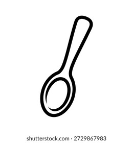 Modern vector outline icon of a versatile spoon, an indispensable kitchen utensil representing daily dining, food preparation, and culinary enjoyment with a clean graphic design