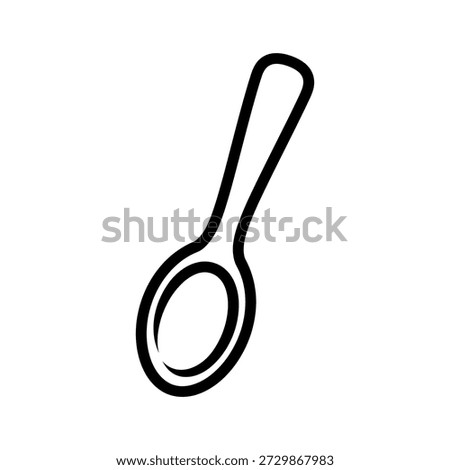 Modern vector outline icon of a versatile spoon, an indispensable kitchen utensil representing daily dining, food preparation, and culinary enjoyment with a clean graphic design