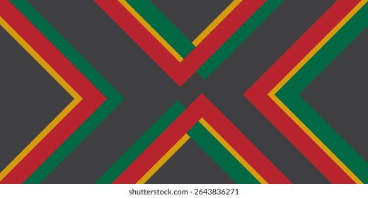 Vetor moderno sobreposto setas com cores lituanas e espaço livre cinza para o seu texto, folhas sobrepostas de papel no olhar da bandeira lituana, Feito na Lituânia.