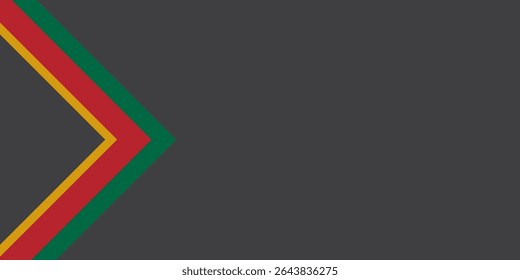 Vetor moderno sobreposto setas com cores lituanas e espaço livre cinza para o seu texto, folhas sobrepostas de papel na aparência da bandeira lituana, Feito na Lituânia, fundo widescreen abstrato
