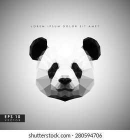 Modern vector panda in polygonal style