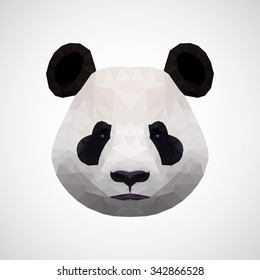 Modern vector panda in polygonal style
