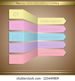 Modern vector paper arrow infographics elements.  Can be used for workflow , diagram, list and web design