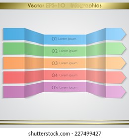 Modern vector paper arrow infographics elements.  Can be used for workflow , diagram, list and web design