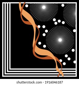 Modern vector pattern circular, polka dot, striped background.Vector patch for print, fabric, textile, scarf design.