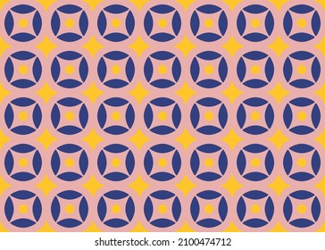 Modern Vector Pattern Design Graphic Design with round Oval Star Forms. Seamless Design. Colorful Pattern Background. Classic Textile Design with Pastel Colors.