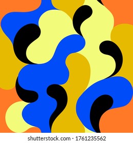 Modern vector pattern with multicolor abstract shapes. Colorful abstract background.