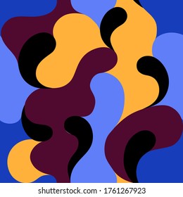 Modern vector pattern with multicolor abstract shapes. Colorful abstract background.