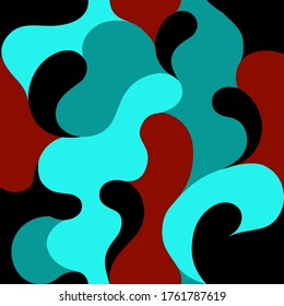 Modern vector pattern with multicolor curve shapes. Colorful abstract background.