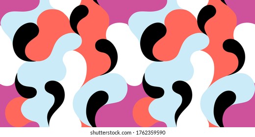 Modern vector pattern with multicolor curve shapes. Colorful abstract background.