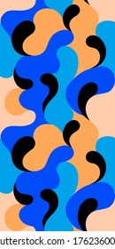 Modern vector pattern with multicolor curve shapes. Colorful abstract background.