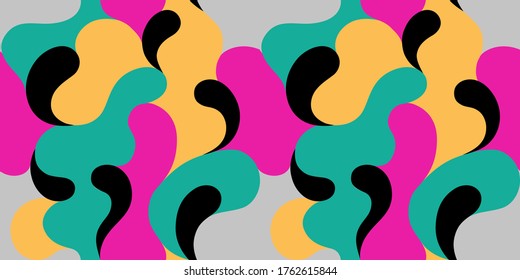 Modern vector pattern with multicolor curve shapes. Colorful abstract background.