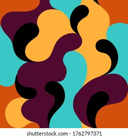 Modern vector pattern with multicolor curve shapes. Colorful abstract background.