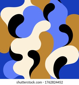 Modern vector pattern with multicolor curve shapes. Colorful abstract background.