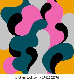 Modern vector pattern with multicolor curve shapes. Colorful abstract background.