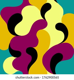 Modern vector pattern with multicolor curve shapes. Colorful abstract background.