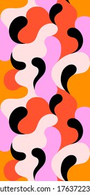 Modern vector pattern with multicolor curve shapes. Colorful abstract background.