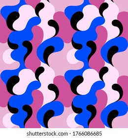 Modern vector pattern with multicolor curve shapes. Colorful abstract background.