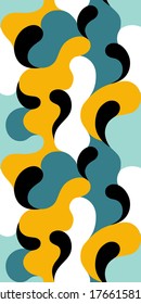 Modern vector pattern with multicolor curve shapes. Colorful abstract background.