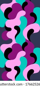 Modern vector pattern with multicolor curve shapes. Colorful abstract background.