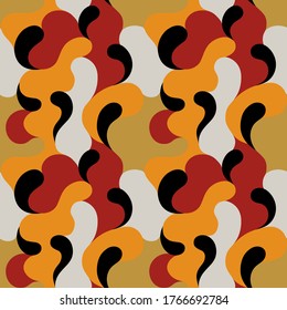 Modern vector pattern with multicolor curve shapes. Colorful abstract background.