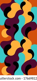 Modern vector pattern with multicolor curve shapes. Colorful abstract background.