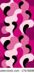 Modern vector pattern with multicolor curve shapes. Colorful abstract background.