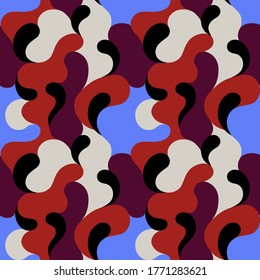 Modern vector pattern with multicolor curve shapes. Colorful abstract background.