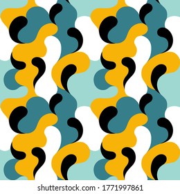 Modern vector pattern with multicolor curve shapes. Colorful abstract background.