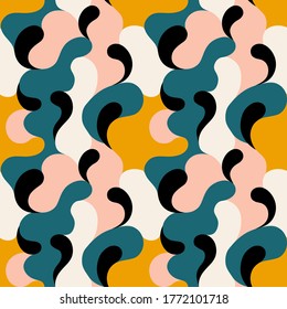 Modern vector pattern with multicolor curve shapes. Colorful abstract background.