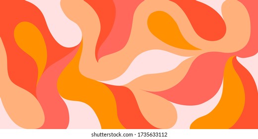 Modern vector pattern with orange abstract shapes. Colorful abstract background.