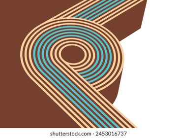 Modern vector pattern of parallel lines in retro style. Wall art. Striped ribbons. Trendy striped colored background