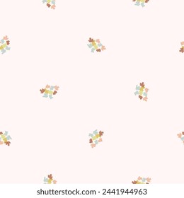 Modern vector pattern with pretty floral drawing motifs . Decorative seamless botanical background with gender neutral spring flowers. Natural stylish for fabric, interior wallpaper surface design.
