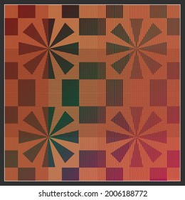 Modern vector pattern with striped,Vector patch for print,fabric,scarf design.