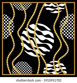 Modern vector pattern with wavy, polka dot spheres background.Vector patch for print, fabric, scarf design.